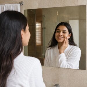 Self Adhesive Wall Mirror Sheet 100 x 50 cm – Unbreakable & Easy to Install