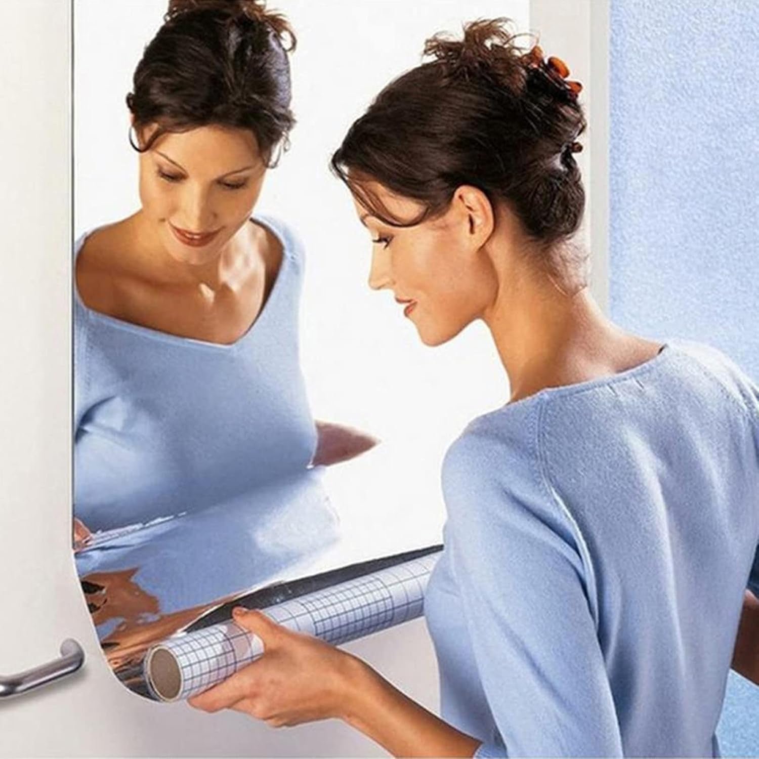 Self Adhesive Wall Mirror Sheet 100 x 50 cm – Unbreakable & Easy to Install - Image 3