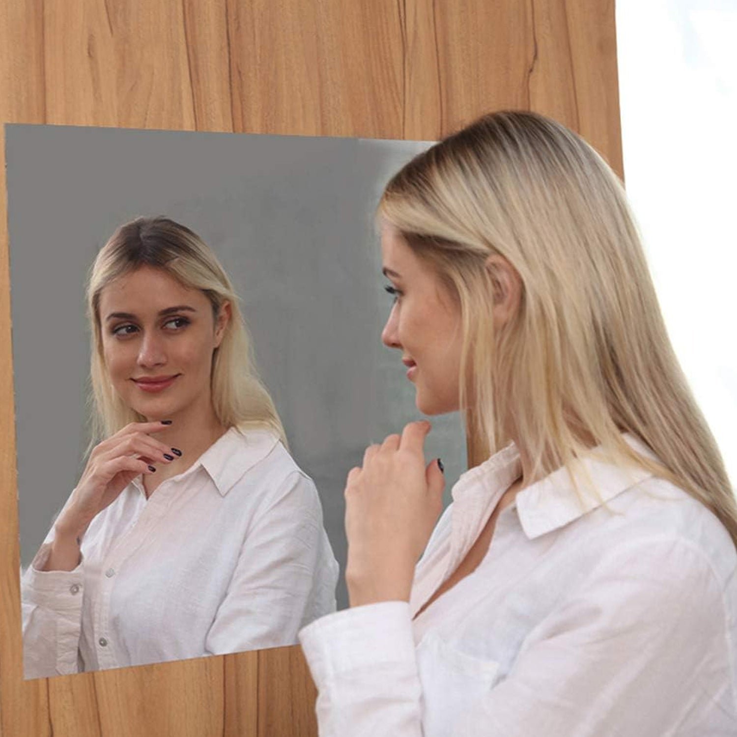 Self Adhesive Wall Mirror Sheet 100 x 50 cm – Unbreakable & Easy to Install - Image 2