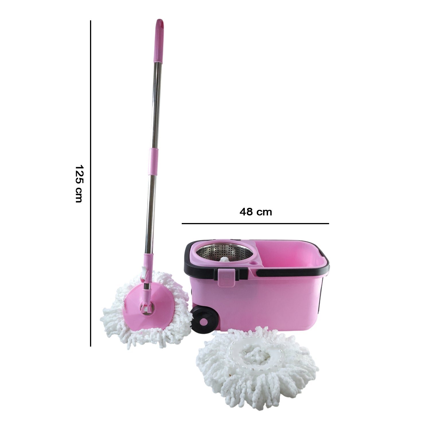 Quick Spin Mop with Steel Spin Bucket & Easy Wheels – Velvet Wipe - Image 3
