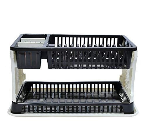 Dish Drying Rack with Water Storing Tray & Utensil Organizer – 2-Tier Kitchen Rack - Image 2