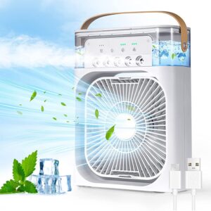 Portable Air Cooler Fan with 7-Color LED Light – Personal AC Fan