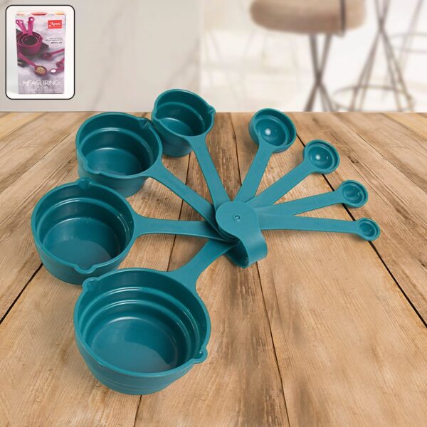 8-Piece Measuring Spoons and Cups Set – BPA-Free Plastic Kitchen Tool