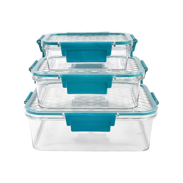 3-Piece Stackable Plastic Food Container Set – 1500ml, 750ml & 350ml