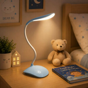LED Study Lamp – Touch Control, 3 Brightness Levels, Flexible Gooseneck, USB Powered
