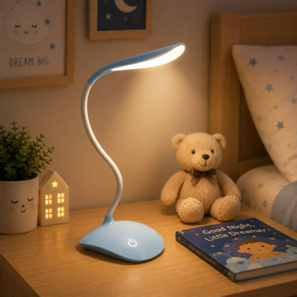 LED Study Lamp – Touch Control, 3 Brightness Levels, Flexible Gooseneck, USB Powered