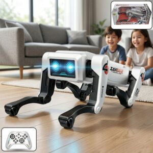 AI Robot Dog Toy – Interactive Remote Control Pet with LED Eyes