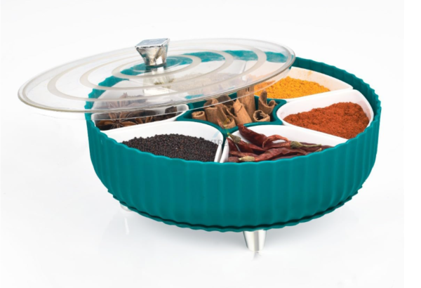 360° Revolving Masala Box – 7-Section Spice Storage Container