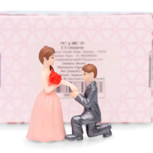 iDream Couple Miniature Showpiece – Pink Resin Love Figurine Set of 2