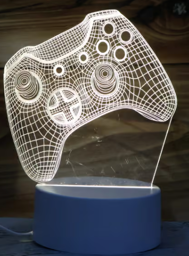 3D Game Controller LED Lamp – Decorative Night Light for Gamers