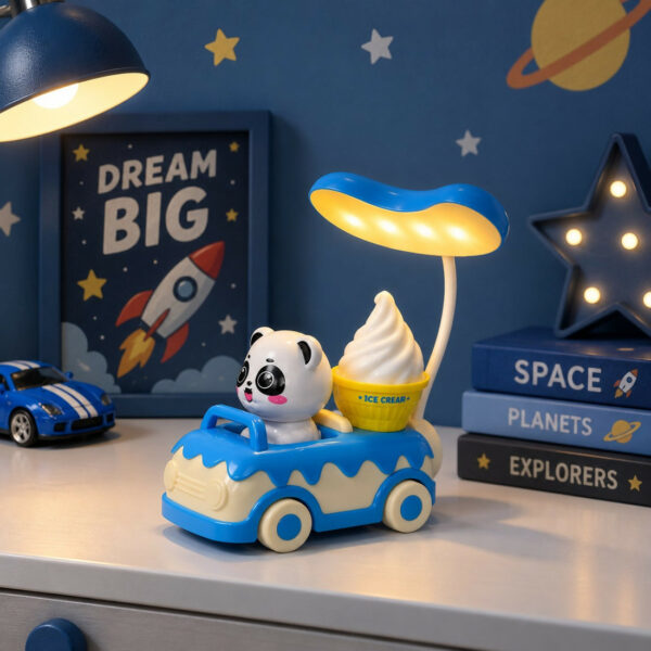 Cute Panda Car LED Study Lamp with Ice Cream Design for Kids