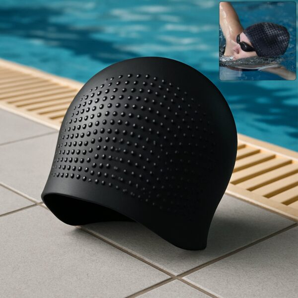 Premium Silicone Swimming Cap – Waterproof & Stretchable Swim Cap for Men, Women & Kids