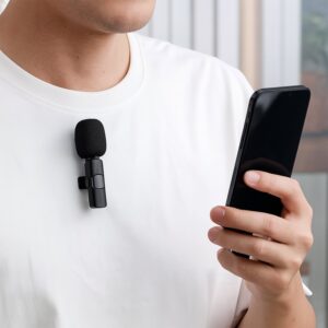 Live Streaming Microphone – Noise Cancelling Wireless Lapel Mic for Android & iPhone