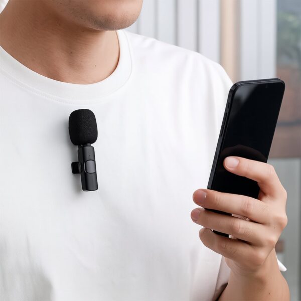 Live Streaming Microphone – Noise Cancelling Wireless Lapel Mic for Android & iPhone