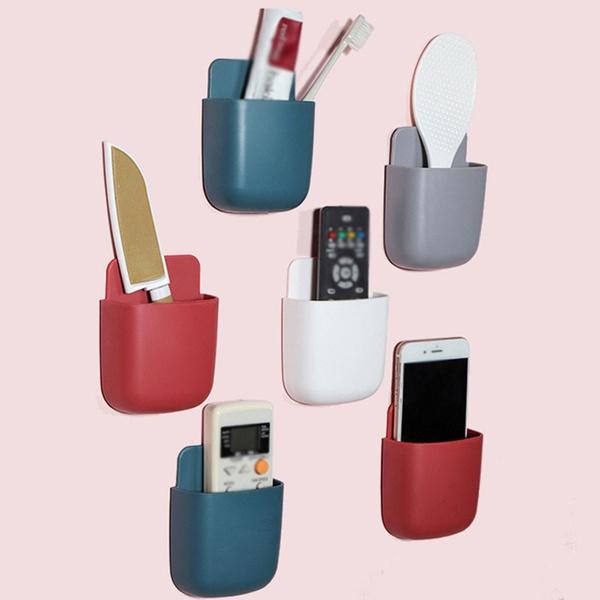 Wall Mounted Storage Box – Remote & Mobile Organizer with Charging Port
