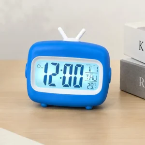Retro TV Digital Alarm Clock – Vintage LED Desk Clock with Temperature Display