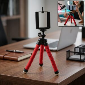 Mini Flexible Tripod Stand – Bendable Octopus Legs with Adjustable Phone Clip