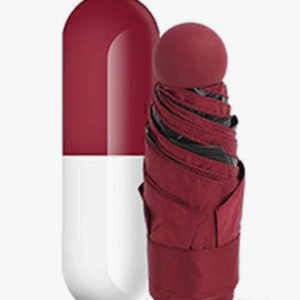 Foldable capsule umbrella with automatic open UV protection.