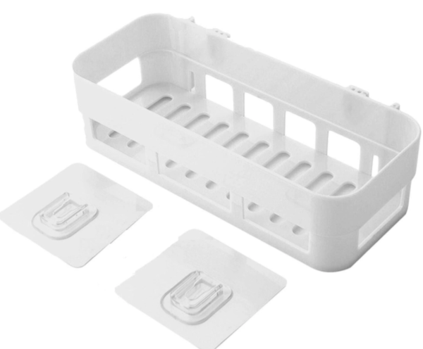 No-Drill Bathroom Sink Holder – Self-Adhesive Wall Mounted Shelf with Drainage Basket